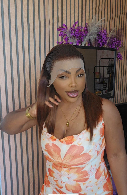Ombre brown frontal wig