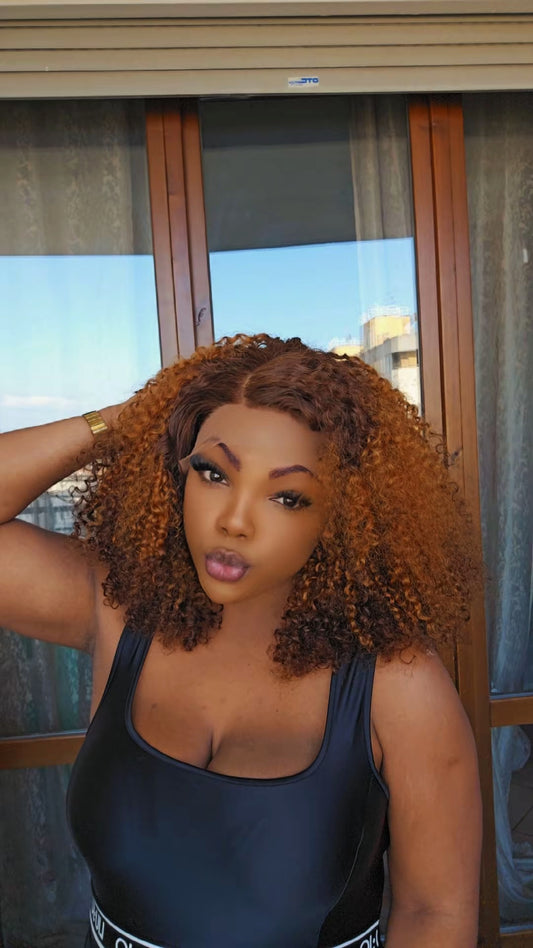 Ombre pixiecurls fronatal wig