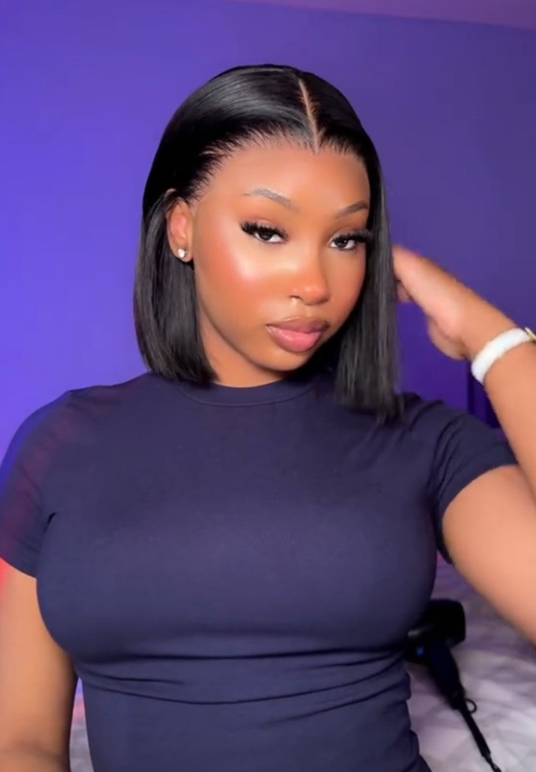 Black Bob frontal wig