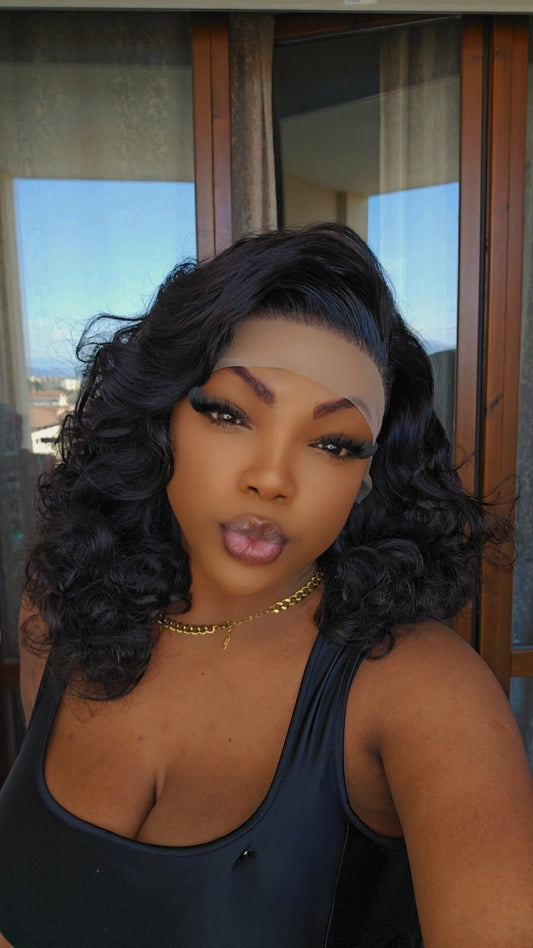 Natural bouncy curls wig