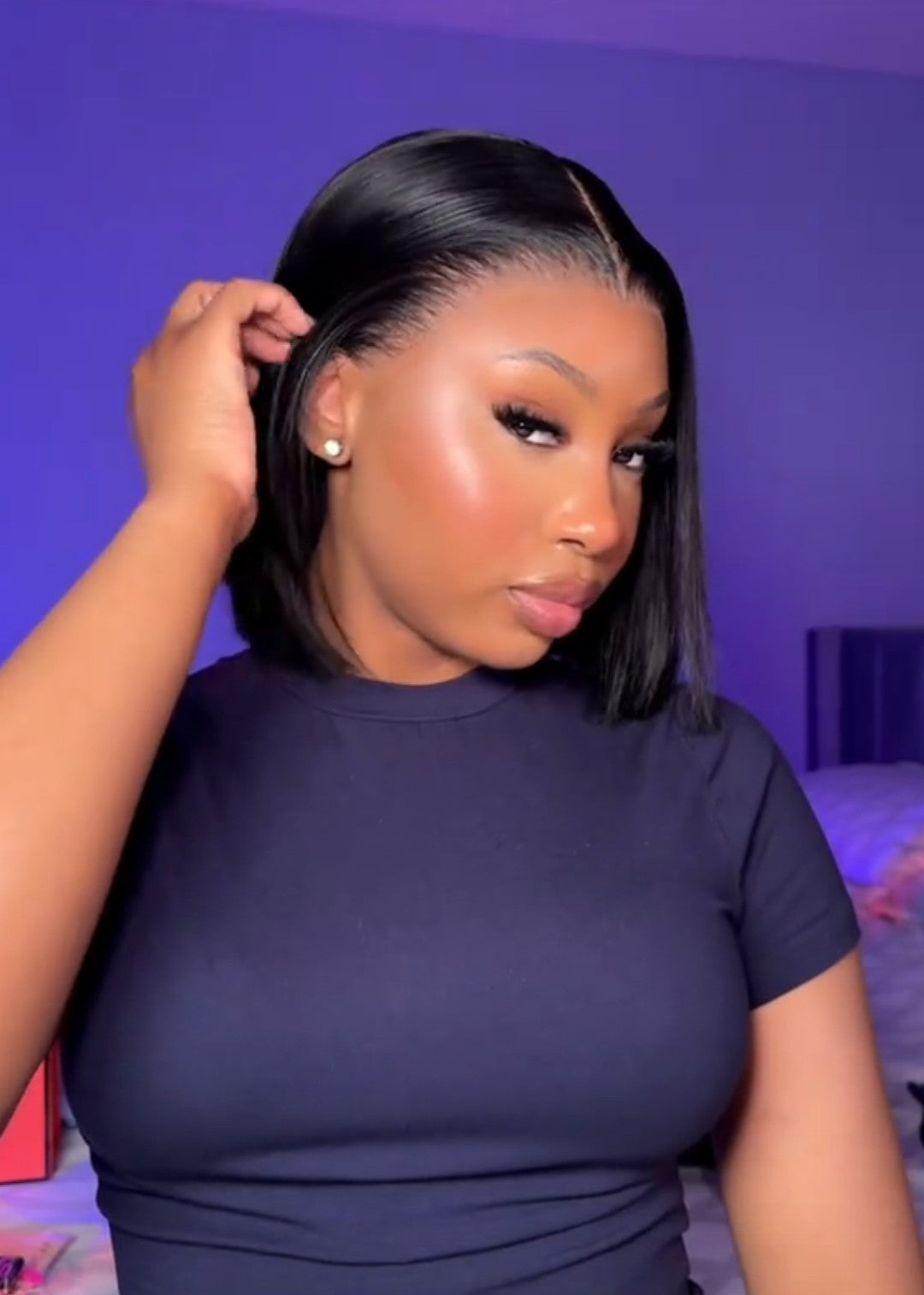 Black Bob frontal wig