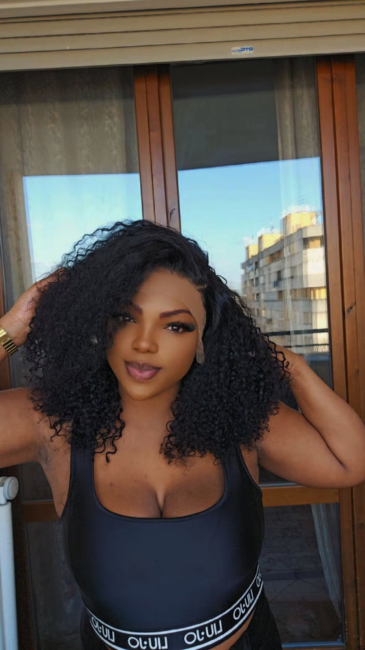 Diva natural curly frontal wig