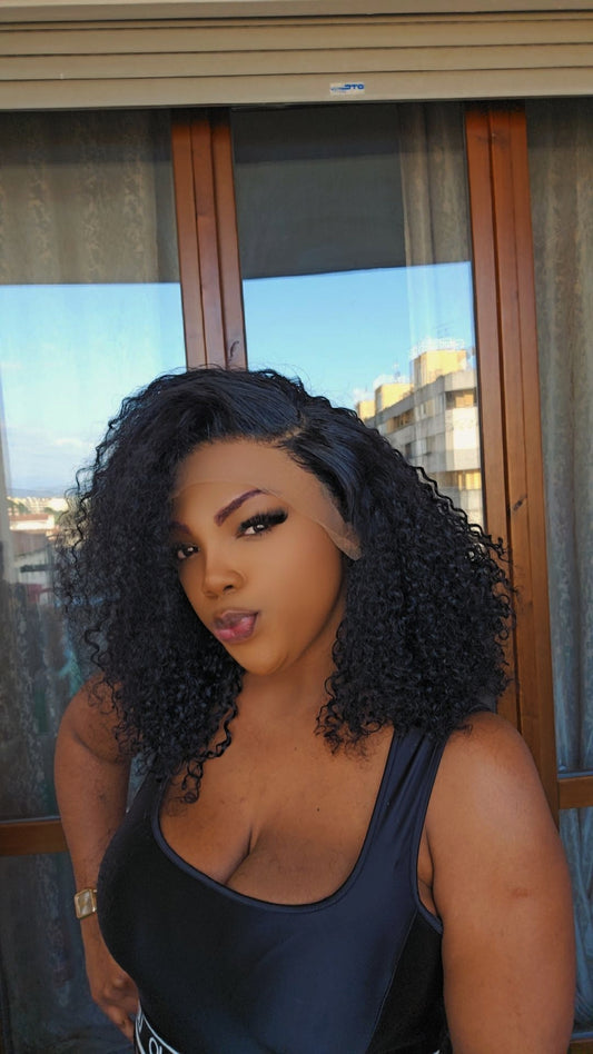 Diva natural curly frontal wig