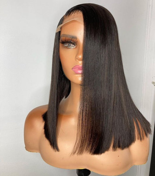 left eye bob closure wig